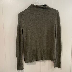 Madewell Mock Neck Sweater XS | Olive Green Ribbed Hem Cozy Knit Pullover